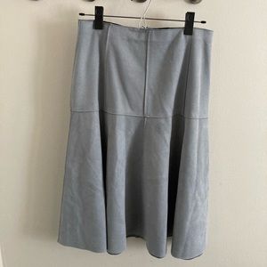 Zara faux suede paneled light blue skirt
